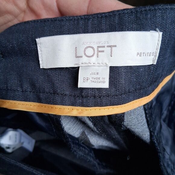 LOFT Sz 8P Womens Blue Cropped Dress Pants Petite Career Casual Business Adult - Picture 4 of 9